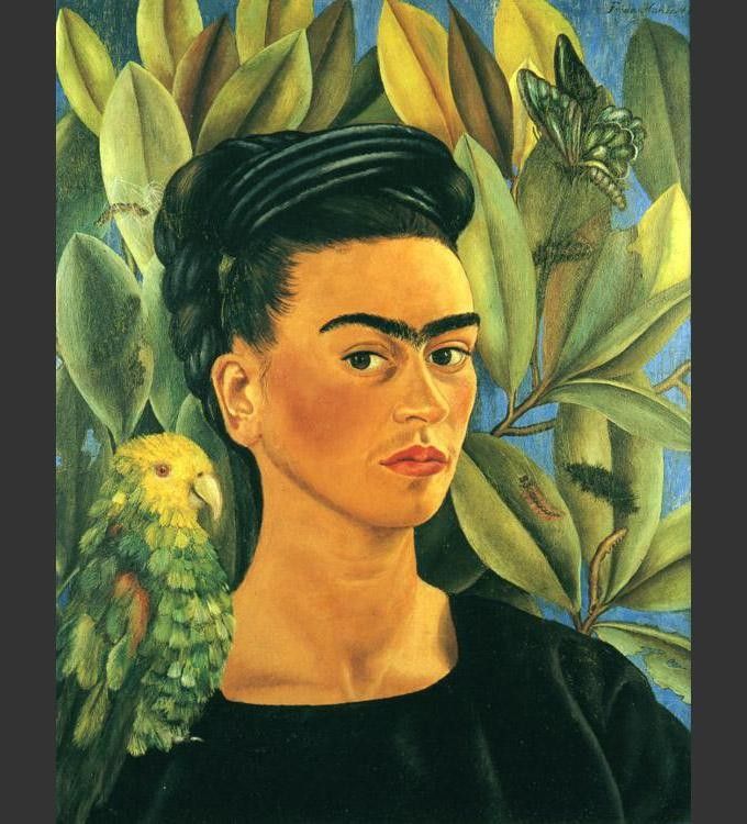 Frida Kahlo FridaKahlo-Self-Portrait-with-Bonito-1941